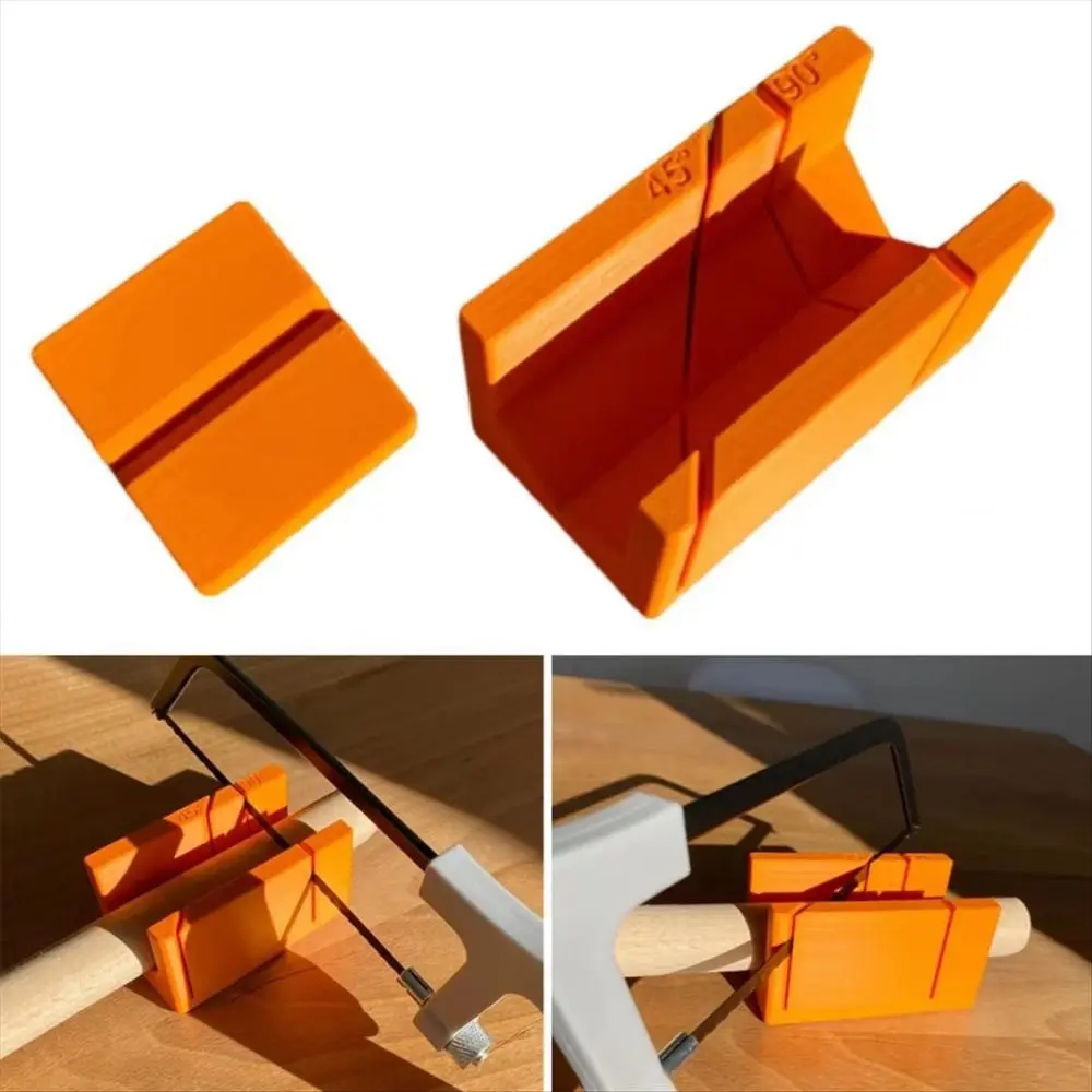 90-Degree Miter Saw Guides 45-Degree Plastic 3D Printing Woodworking Tools Hand Orange 3d Printed Miter Box Tools Carpenter'S