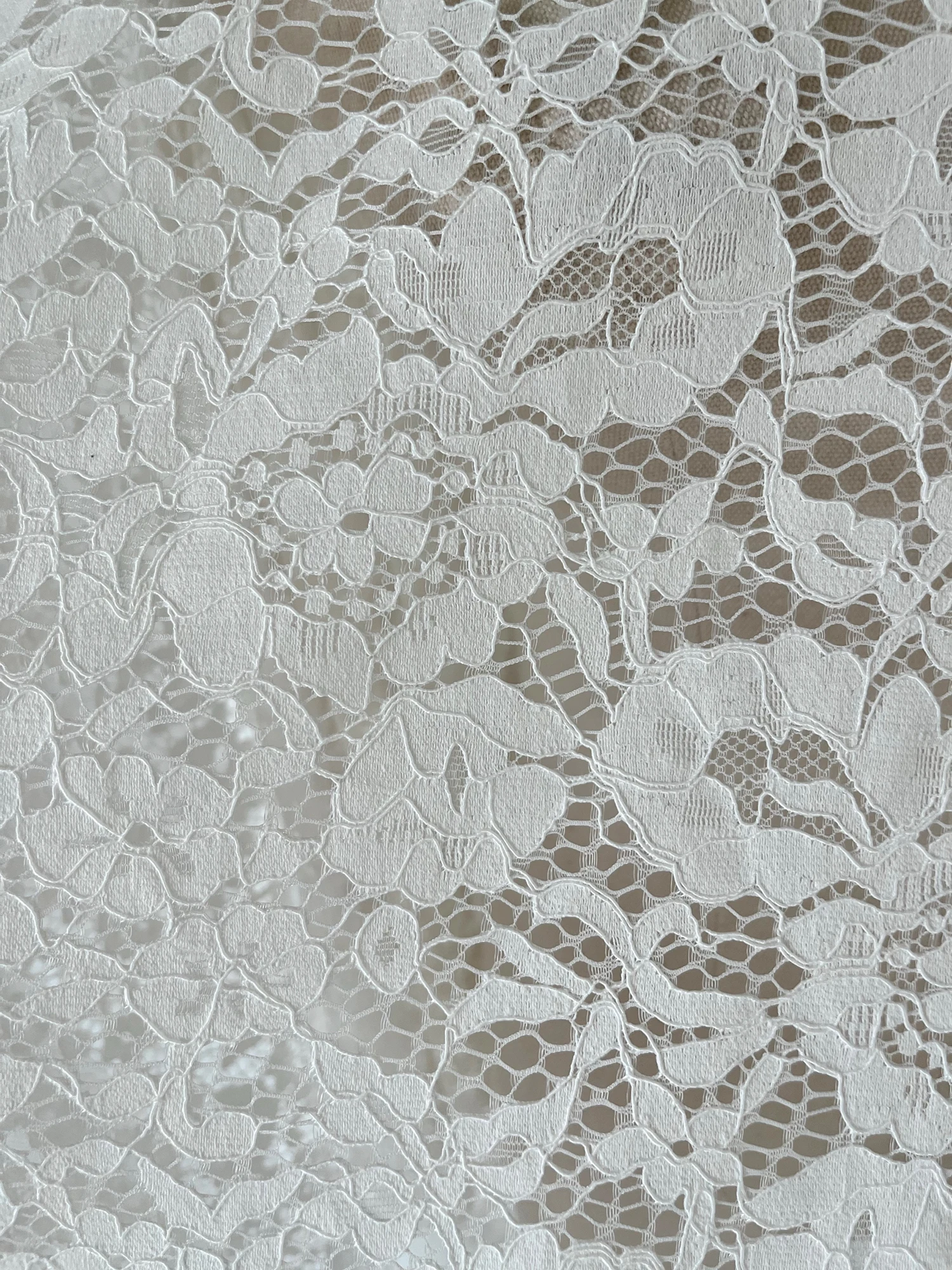 150CM White Cord Eyelash Lace Fabric Hollow 3D Soft Skin Custom Wedding Veil Evening Dress Design Fabric X1043