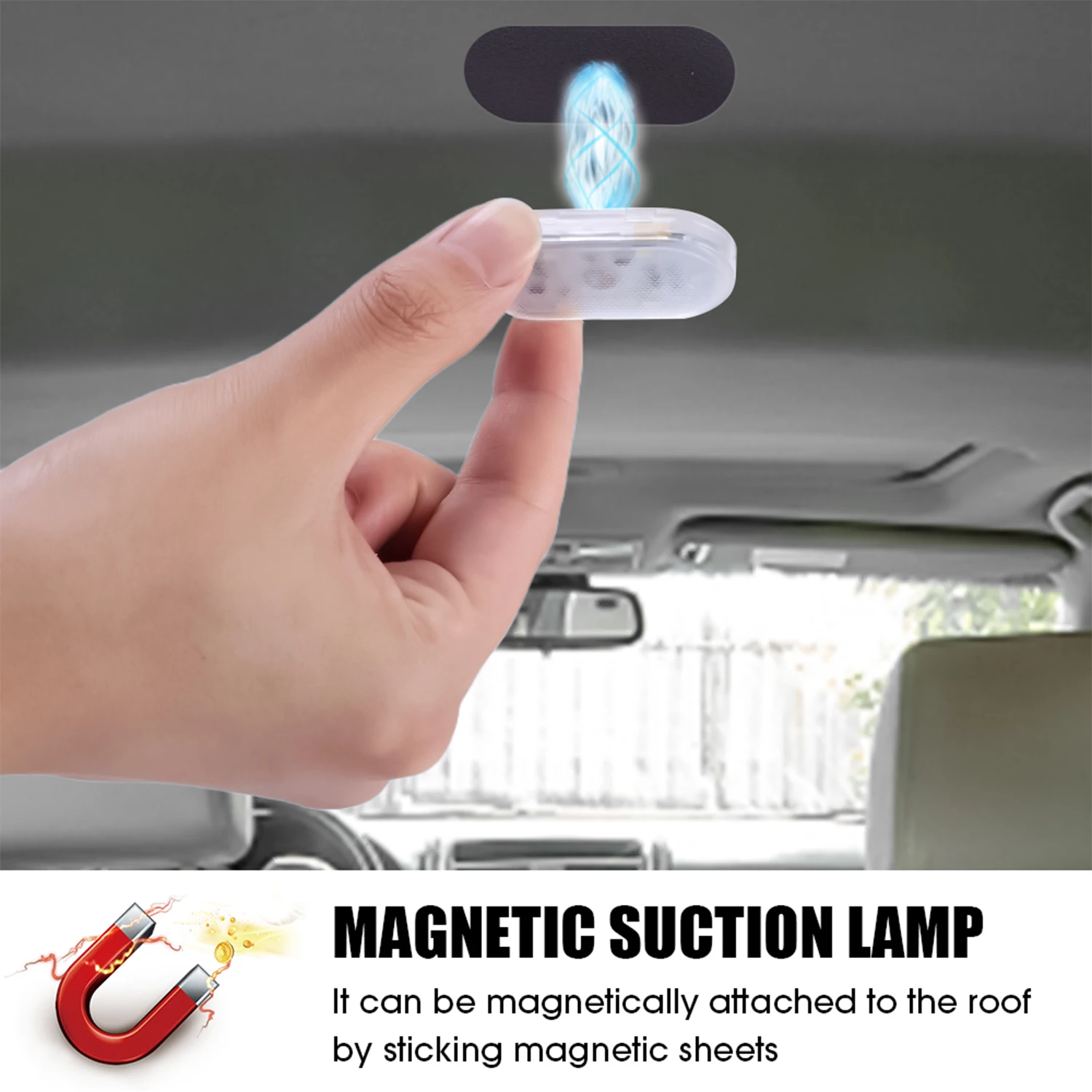 Car Touch Interior Light Hand Car Roof Velcro Ceiling Lamp Indoor Car Lighting Night Reading Light USB Charging Reading Lamp