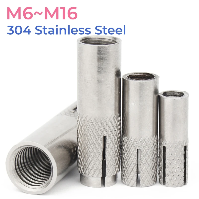 304 Stainless Steel Internal Expansion Pipe Tube Plugs M6 M8 M10 M12 M16 Drop-in Burst Blasting Anchor Screw Bolt