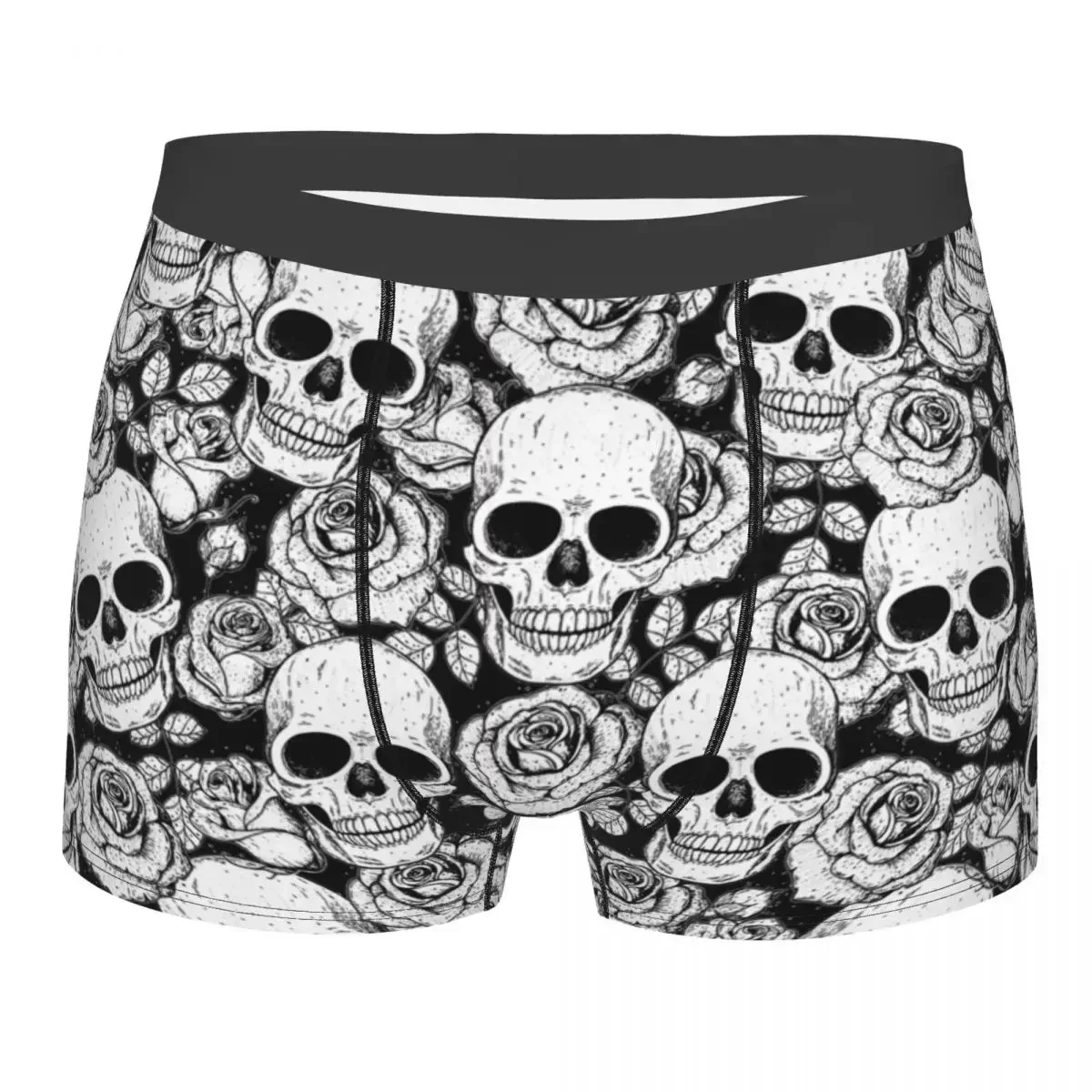 Horror Skeleton Gothic Death Skull Underwear Male Sexy Print Customized Boxer Briefs Shorts Panties Soft Underpants