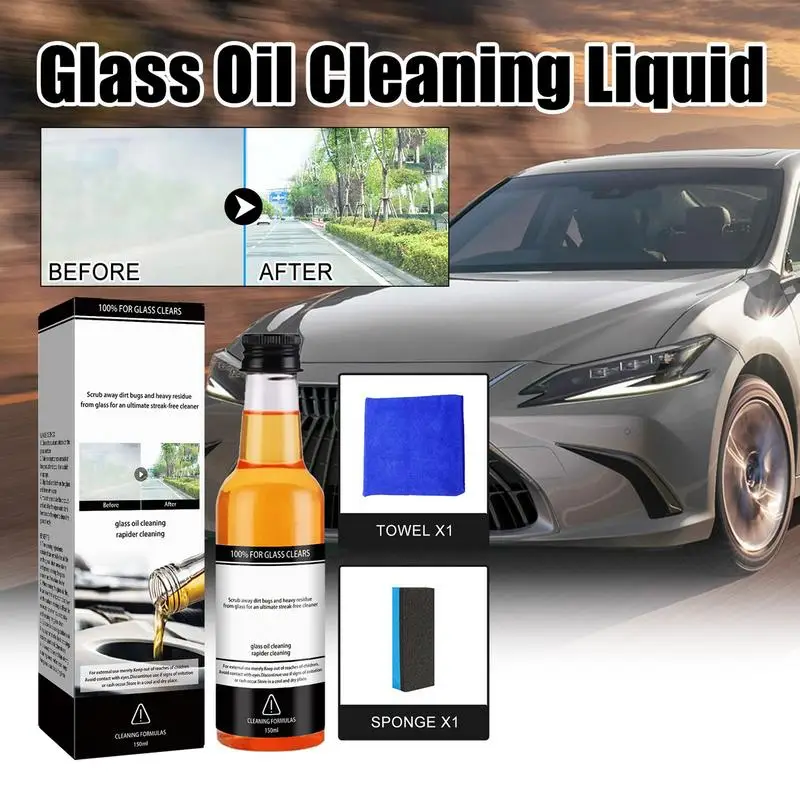 

Car Glass Oil Film Remover Window Cleaner Automobile Glass Polishing Stain Removal Automotive Windshield Polishing Compound