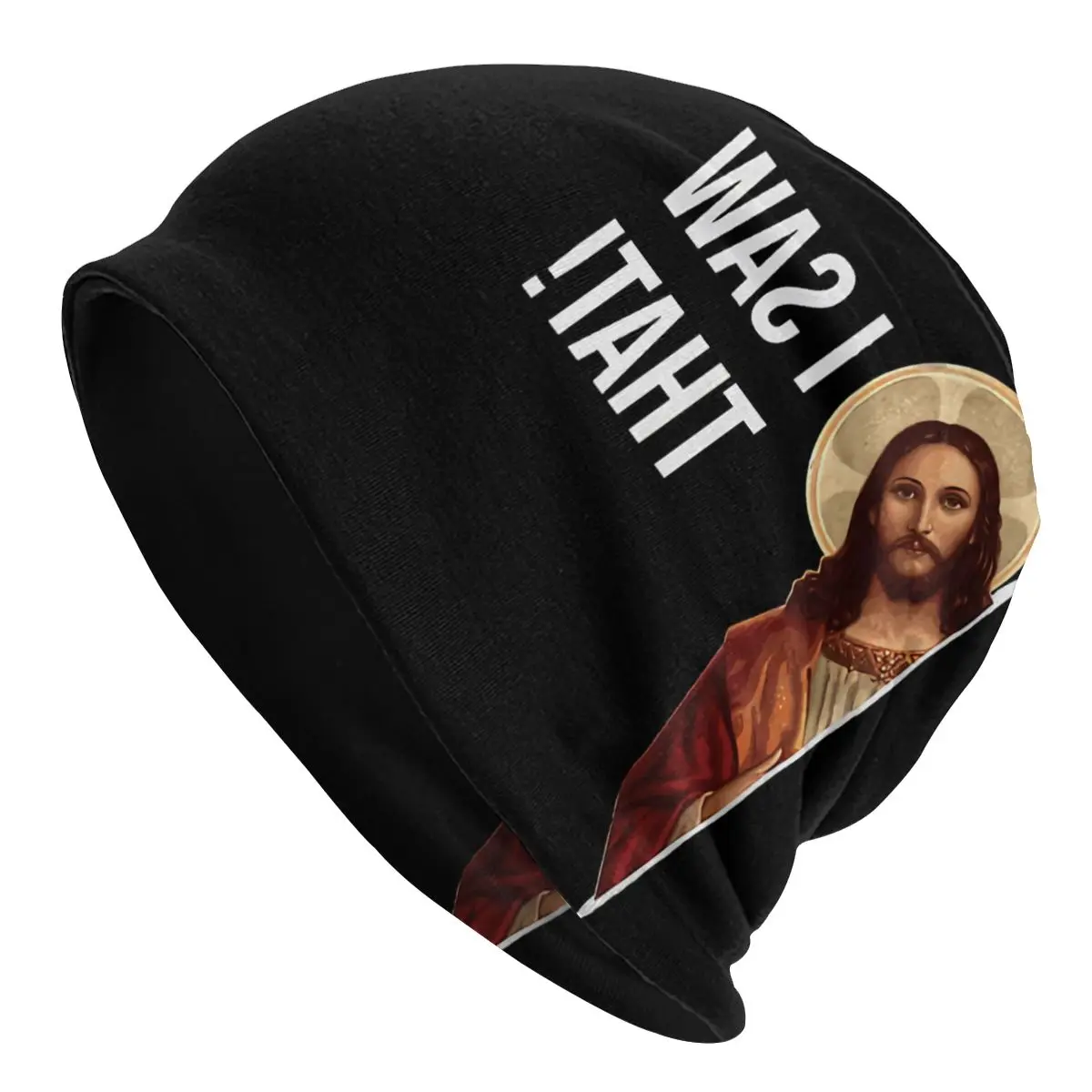 Bonnet Hat Jesus Meme I Saw That Winter Warm Cap Design Skullies Beanies Caps