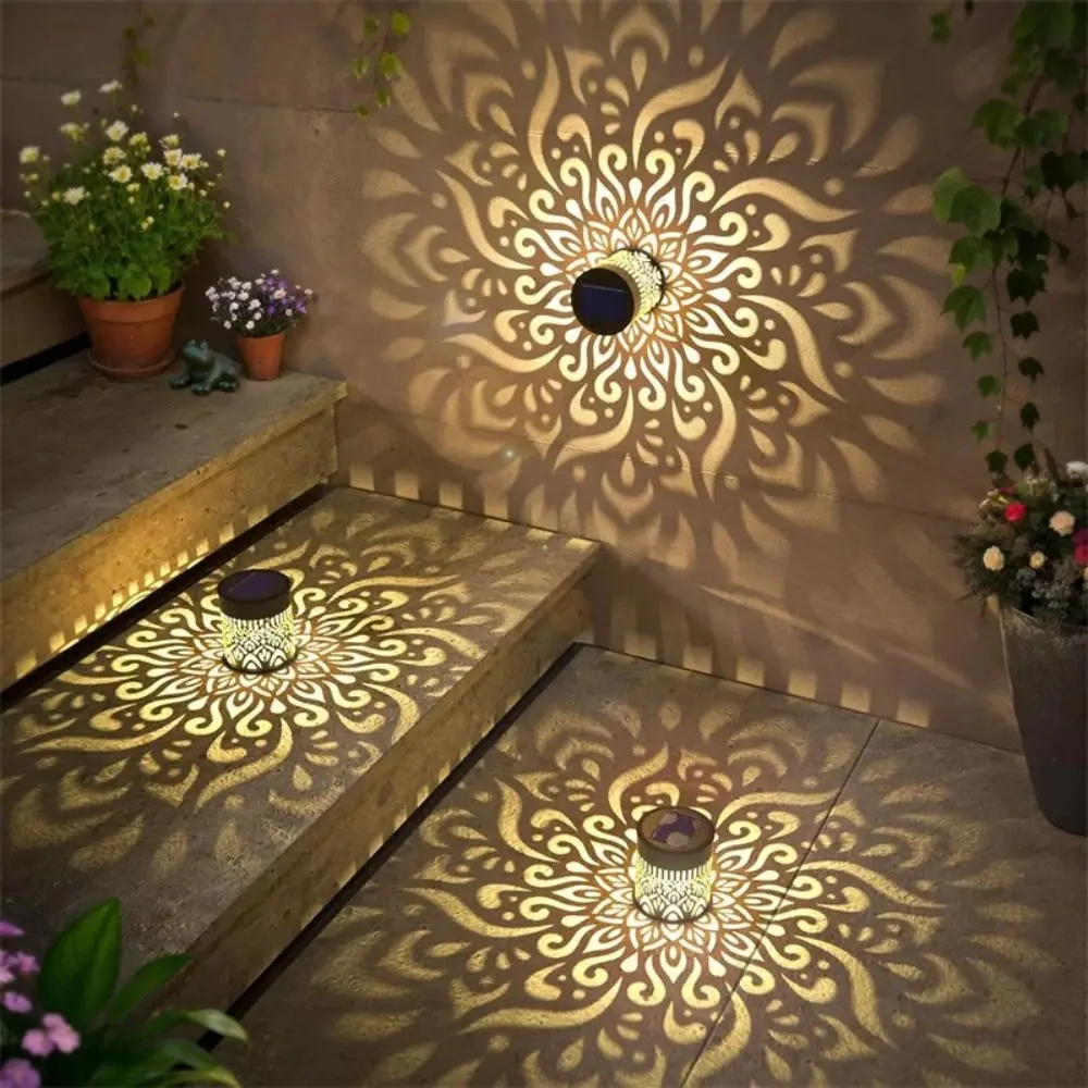 

Полый солнечный настенный светильник, железный светильник, цветочный дизайн, солнечный настенный светильник, водонепроницаемый светодиодный теплый желтый светодиод, уличный садовый светильник