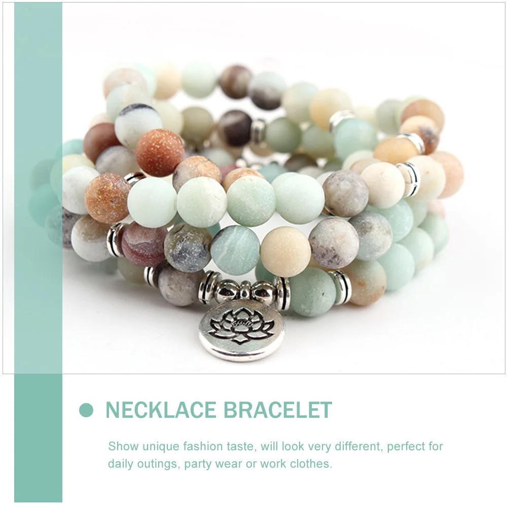 

108 Beads Lotus Bracelet Natural Stone Beaded Wristband Lightweight Durable For Women Men Daily Wear Festival Gift Jewelry