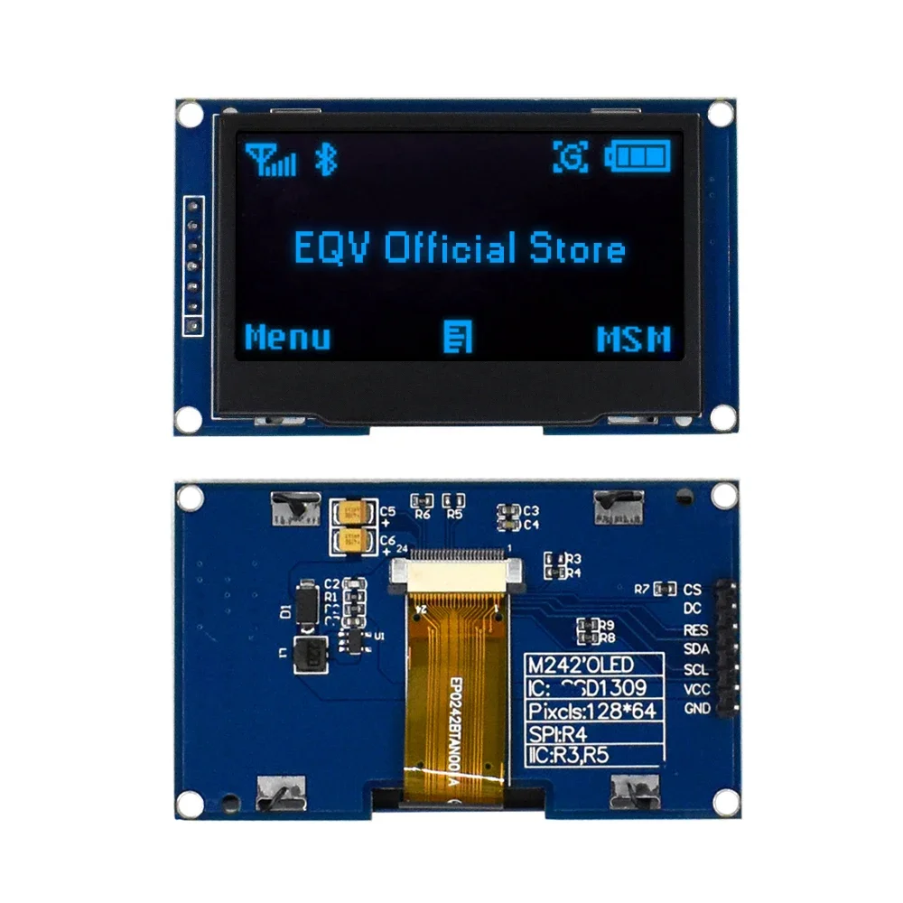 

2.42" 2.42 inch LCD Screen White blue 12864 OLED Display Module IIC I2C SPI Serial for C51 STM32 SSD1309