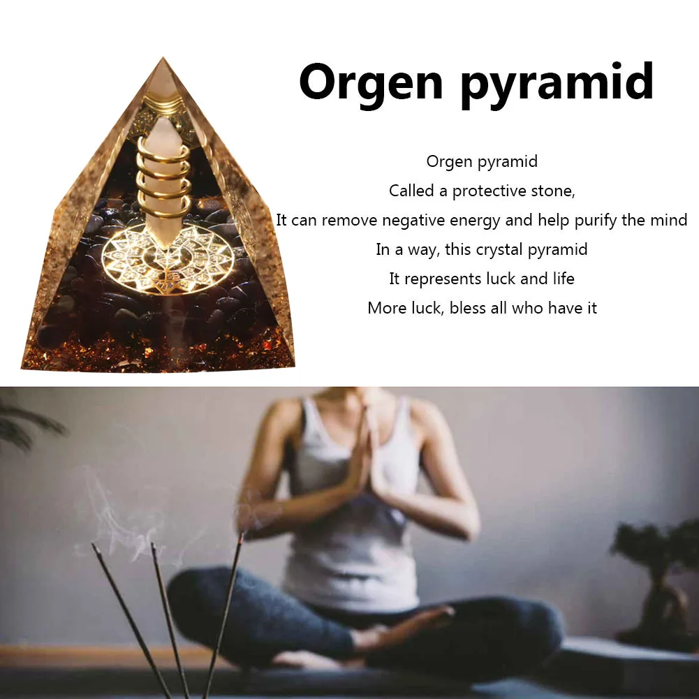 Natural Crystal Crushed Stone Energy Tower Handmade EMF Protection Healing Pyramids Art Carfts Ornaments Home Office Decoration