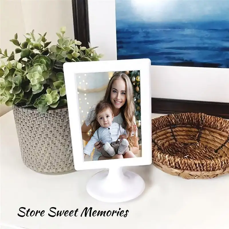 Imagem -02 - Frente e Verso em pé Picture Frame Pedestal Frames Photo Frames com Inserções Base Display Estável para Casamento Diário Nupcial 10 Pcs