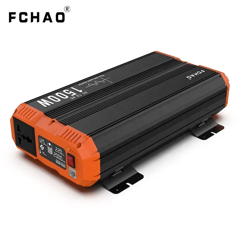 FCHAO 1500 Watt Power Inversor Invertor Inverter DC 12V 24V 48V To AC 220V 230V Off Grid Solar Pure Sine Wave Inverter For Home