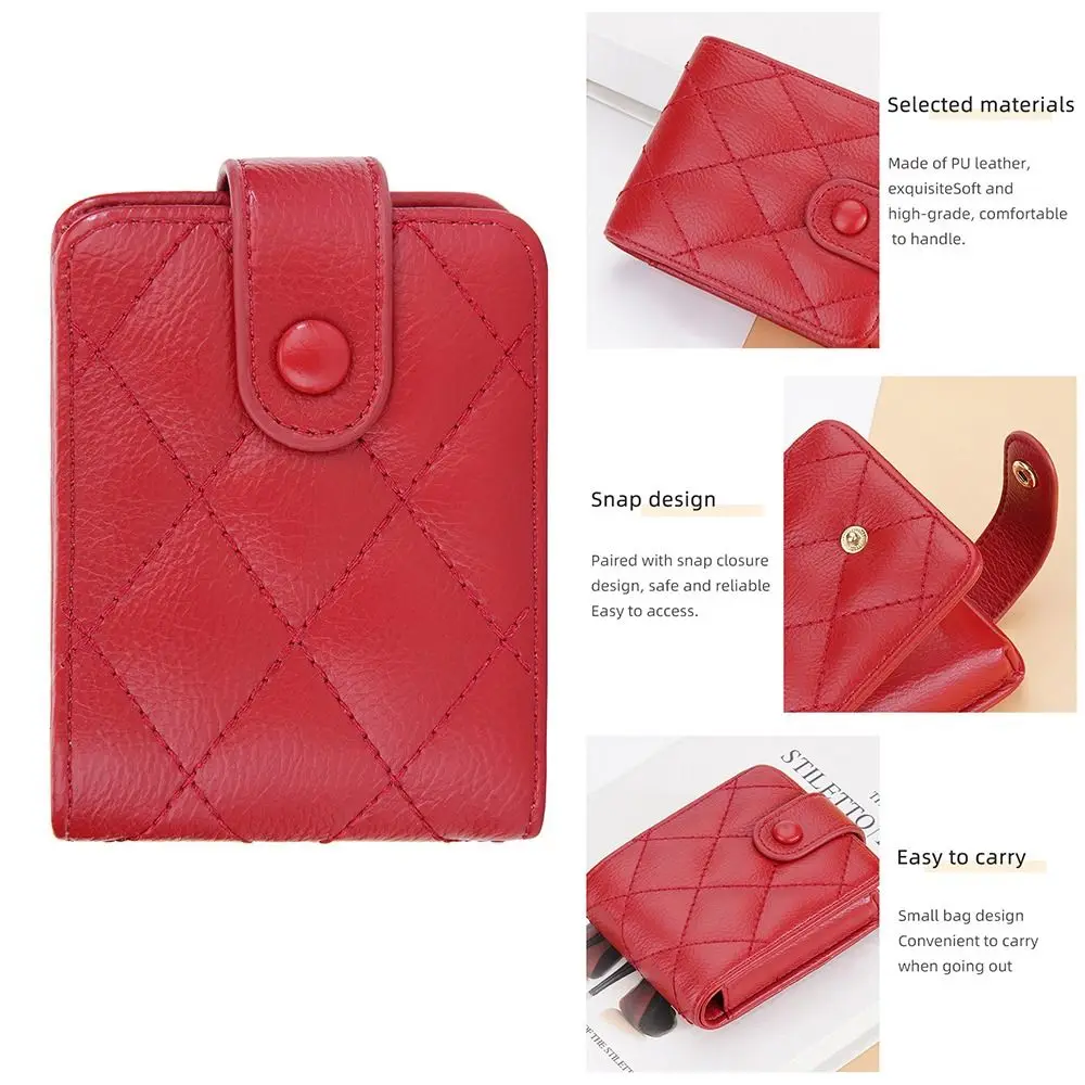 PU Leather Lipstick Bag Mini Makeup Bag With Mirror Lipstick Protective Cover Lipstick Pouch Lipstick Storage Case