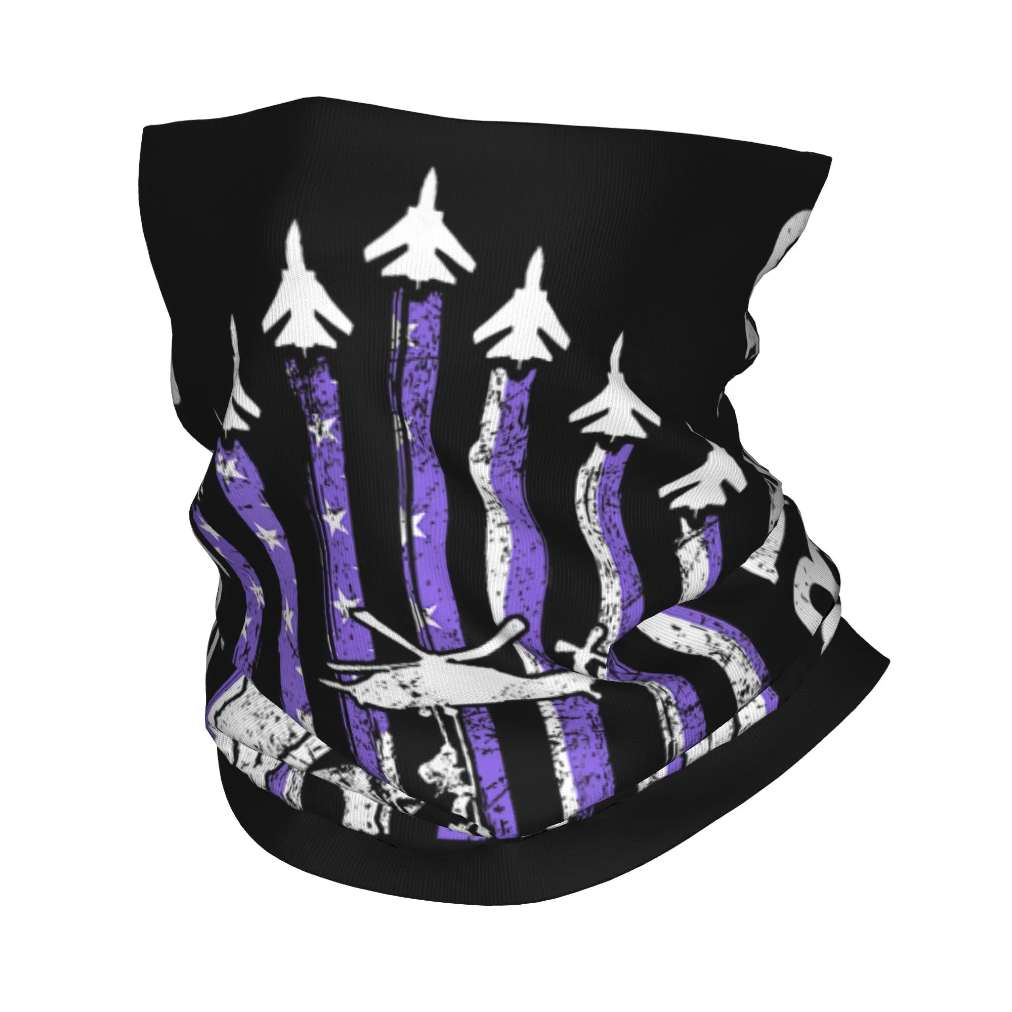 Purple Up For Kids Flag Military Child Month Bandana Neck Cover Print Balaclavas Mask Scarf Warm Cycling Hiking Men Women Adult