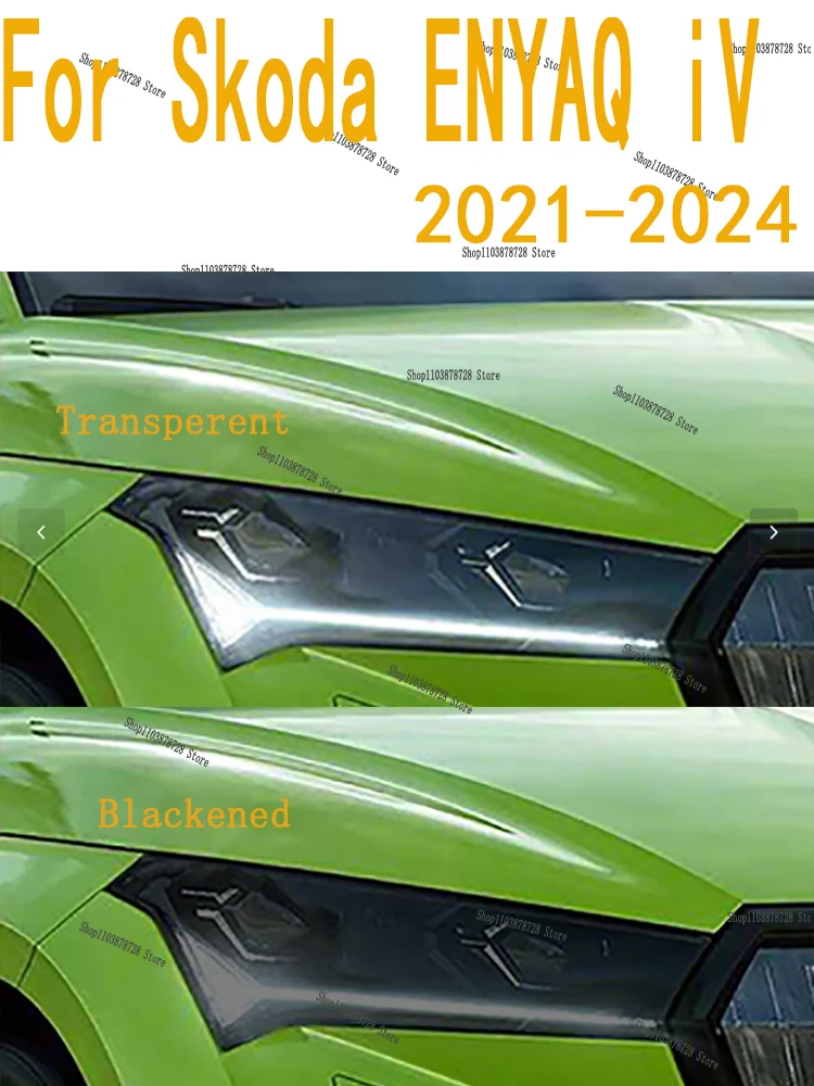 For Skoda ENYAQ iV 2021-2024  Car Exterior Headlight Anti-scratch Front Lamp Transparent TPU Protective Film Accessories Sticker