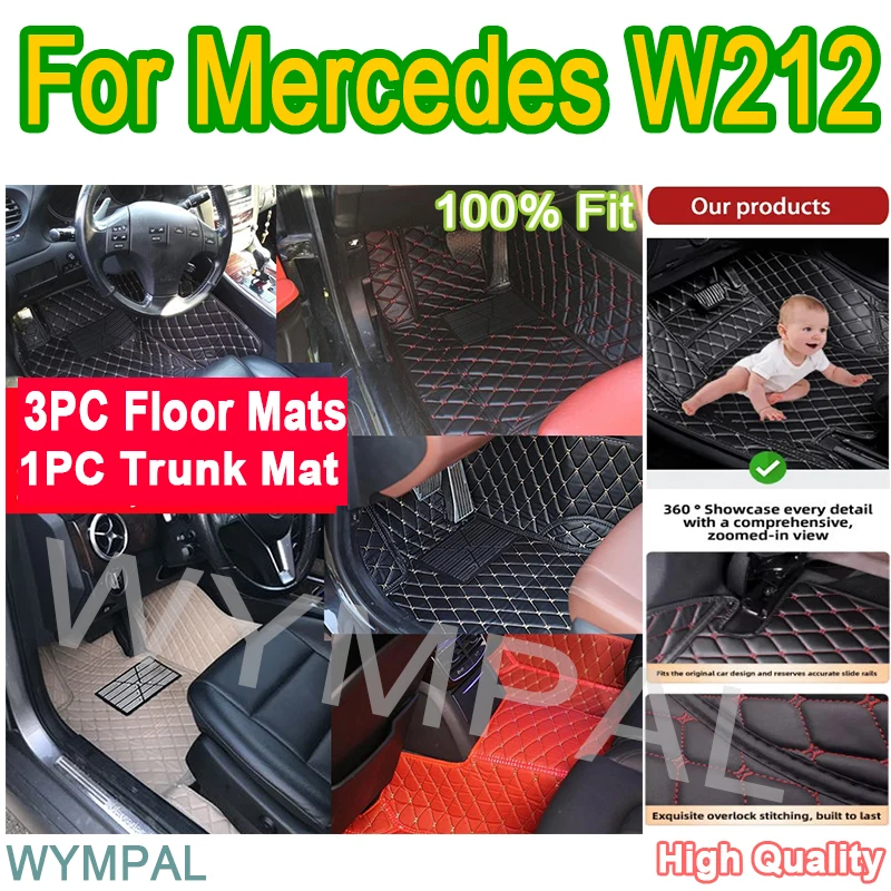 

Luxury Custom Car Floor Mats For Mercedes W212 2009 2010 2011 2012 2013 Auto Automotive Leather Car Mats Full Cover pads
