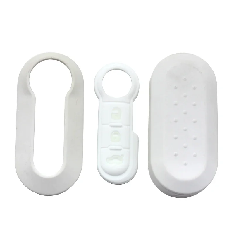 Xinyuexin 3 Button Remote Key Shell Case with Colorful Silicone Pad for Fiat 500 Panda Punto Bravo Doblo Ducato Car Accessories