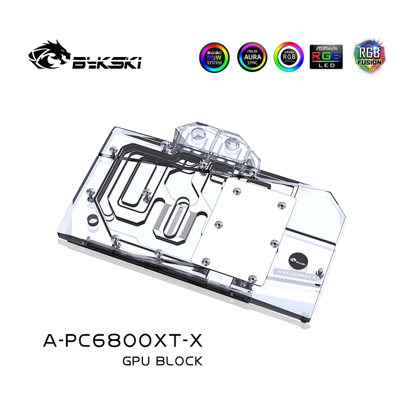 Imagem -02 - Bykski-bloco de Água para Powercolor Radeon rx 6800 xt Dragão Vermelho Cartão Gpu Radiador Cooler de Cobre Rgb Sync A-pc6800xt-x