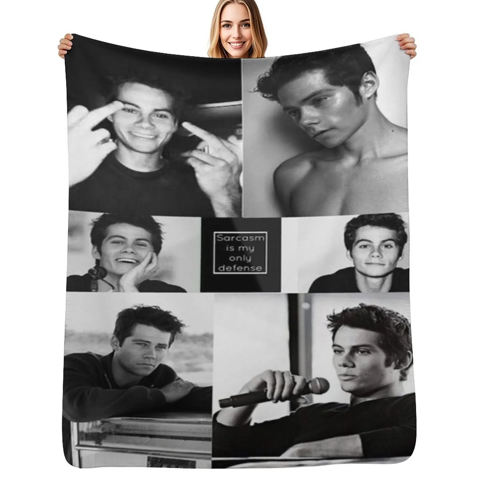 Dylan O'Brien Throw Blanket Flannel Fabric Decorative Sofa Custom manga Bed Fashionable Furry Blankets