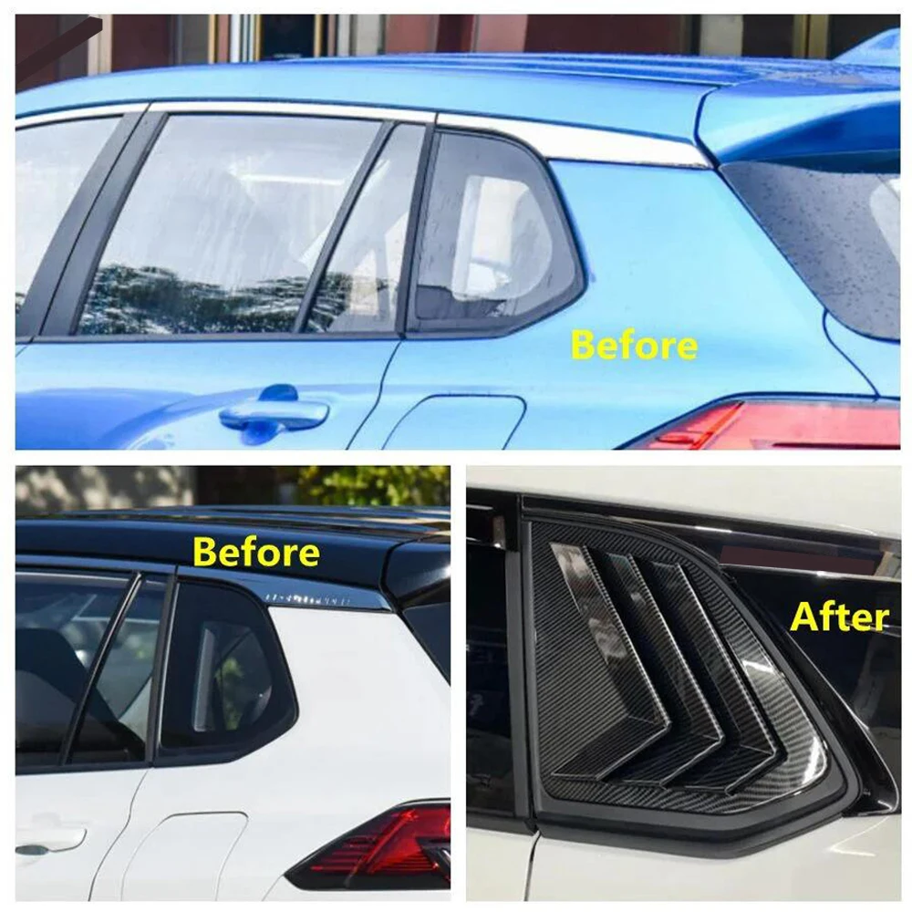 ABS Car Side Vent Window Louvers Rear Quarter Spoiler Panel Sun Shade For Toyota Corolla Cross 2021-2023 Exterior Accessories