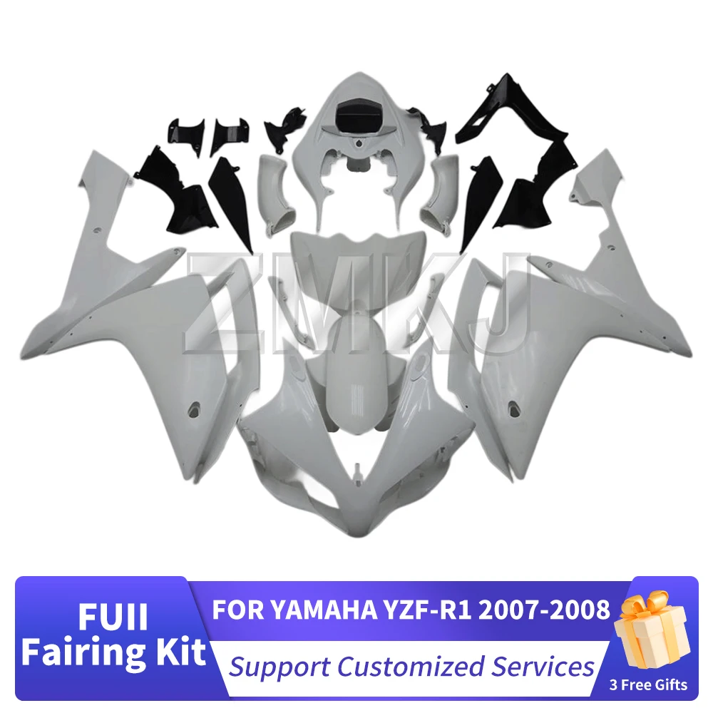 Fit For YAMAHA YZFR1 YZF-R1 YZF R1 2008 2007 Multi‑color Option ABS Plastic Injection‑molded Motorcycle Fairing Body Kit Custom