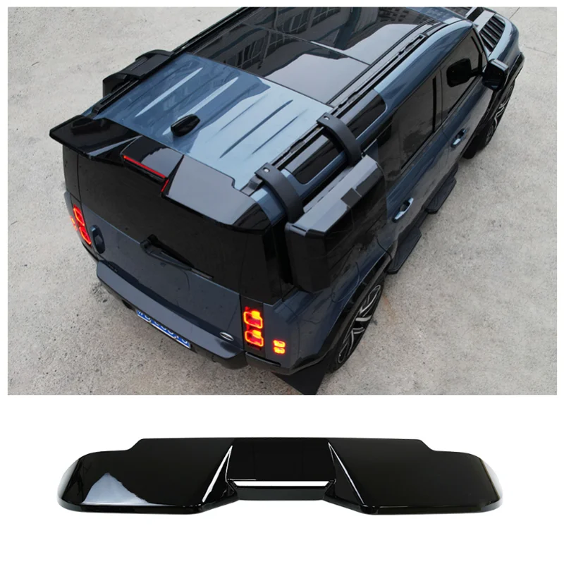 

For Land Rover Defender 90 110 2020 2021 2022 2023 High Quality Car ABS Black Rear Trunk Roof Spoiler Splitters Wing