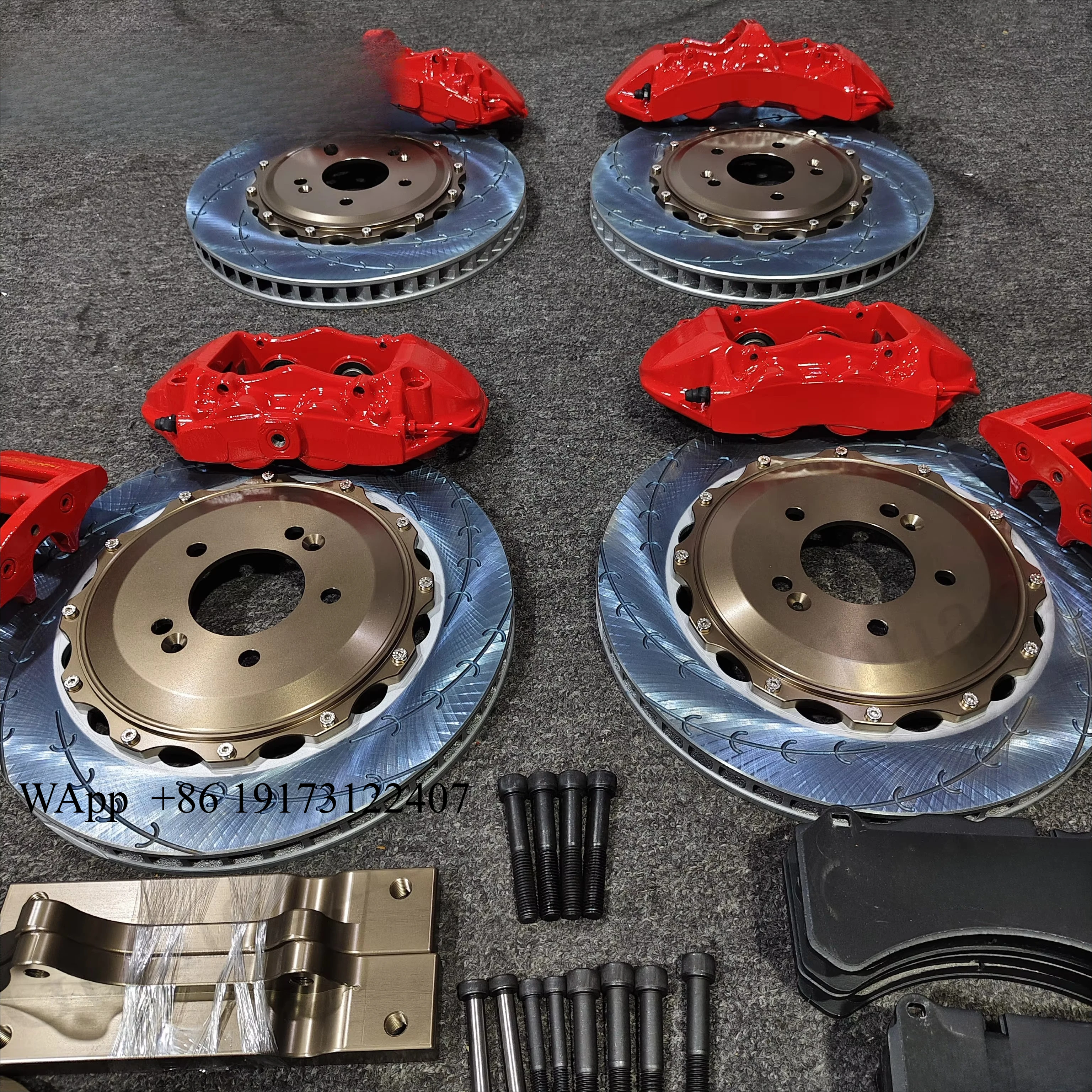 

Big Brake Caliper 6 Piston High Carbon Rotor Customizable Style Color logo for