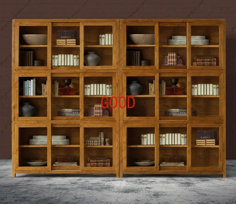 Vintage Solid Wood Floor Home Bookcase