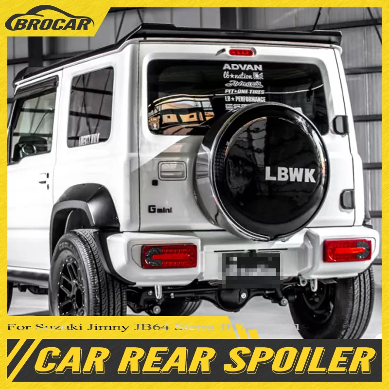 Voor de Suzuki Jimny JB64 JB74W SIERRA GEN 4 LBW, modeljaar 2019-2026: hoogwaardige spoiler van ABS-kunststof met carbonvezel-uitstraling, voor de achterklep.