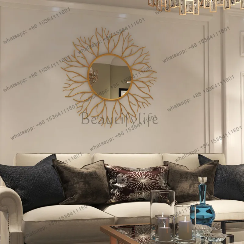 Home storage light luxury decorative mirror pothos office hanger floor iron art decoration