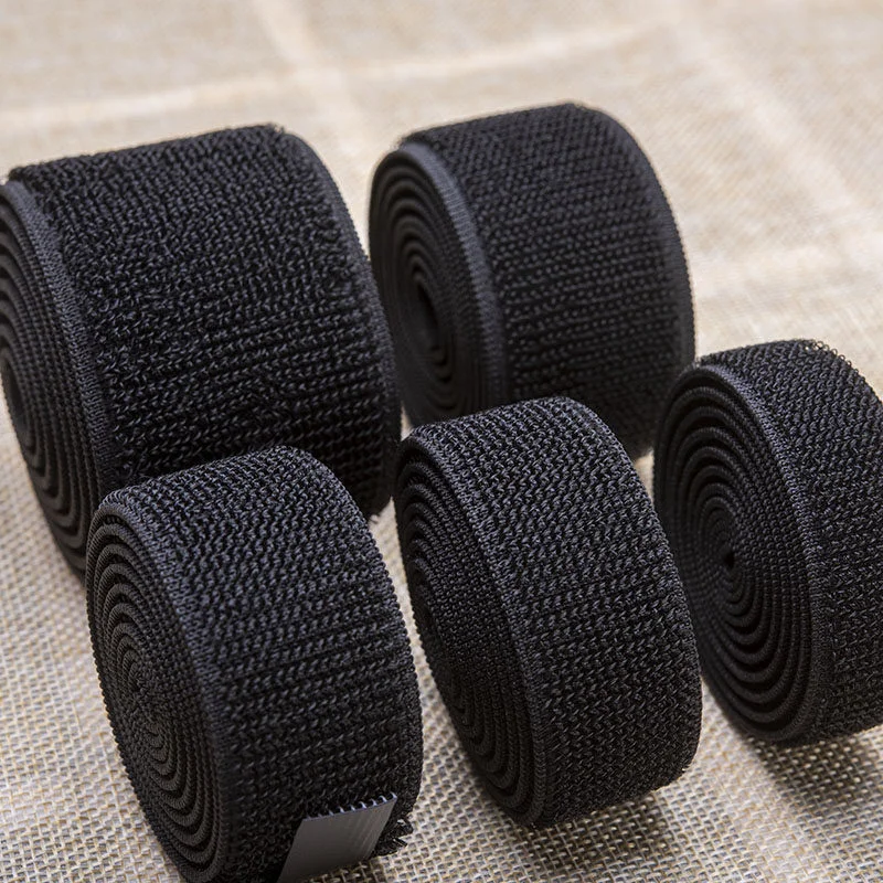 Black Elastic Magic Nylon Elastic Loop Straps Sticky Fastener Tape Wristband Wrist Wraps Bandage DIY No Adhesive 20/25/30/50mm