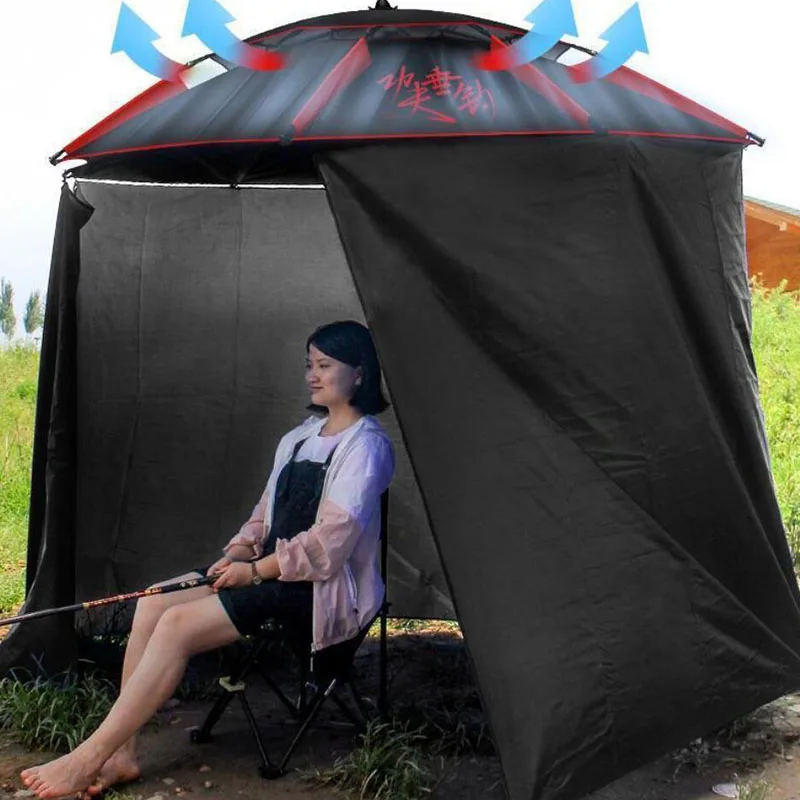 Parasol Fishing Umbrella  Canopy  Beach Sun protect Apron Fishing Umbrella Universal Rainproof Folding Umbrella