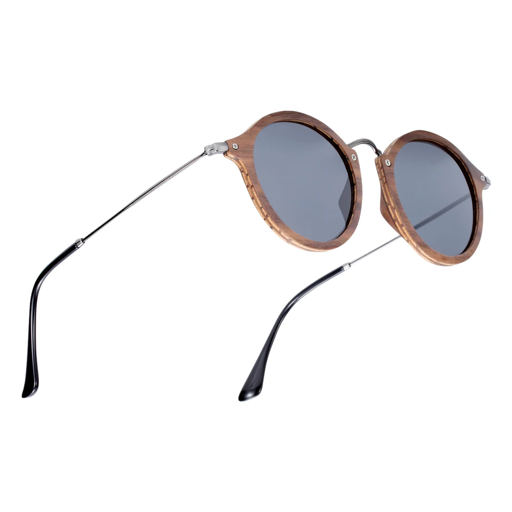 Brand Design Retro Hand Made Round Wood Sunglasses Fashion Polarized Women Sun Glasses Men UV400 Protection