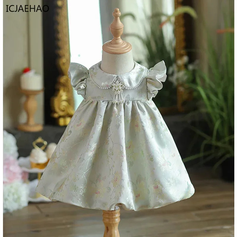 2025 Newborns Baby Birthday Party Girl's Dress Catch Week Banquet Princess Clothes Chinese Tang Costume Flying Sleeve Dresses