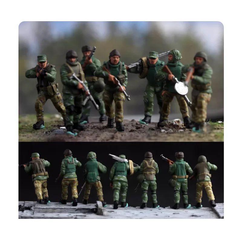 

Масштабная модель 1:72: Украинские партизаны, 7 солдат, из смолы, для сцен с танками и вертолетами, коллекционная, декоративная, для демонстрации