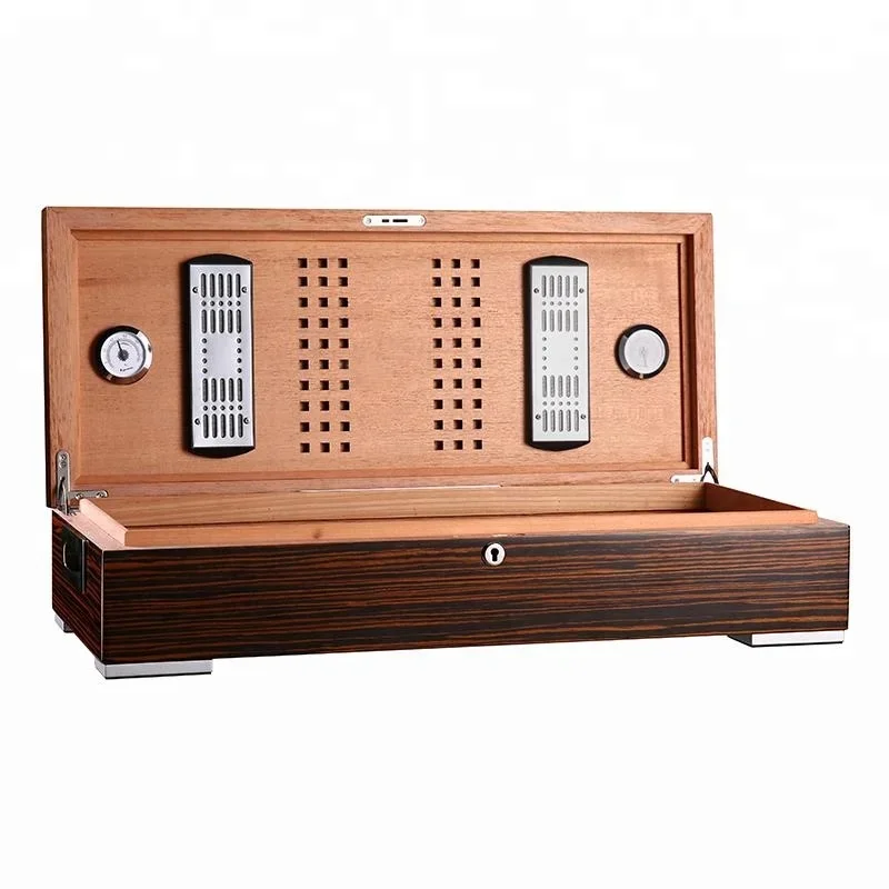 Customized Luxury Cigar Humidor with Magnet for Hygrometer & Humidifier