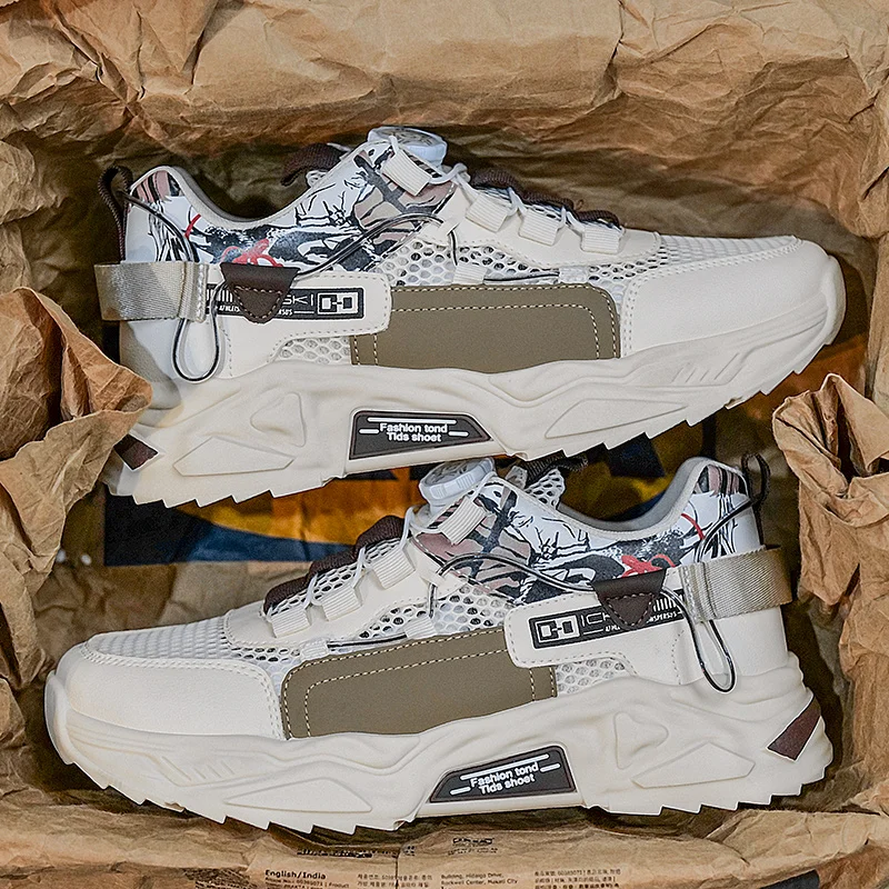 Herren-Motorradschuhe, atmungsaktive Papa-Schuhe, trendige Schuhe, Sport-Freizeitschuhe, Herrenschuhe