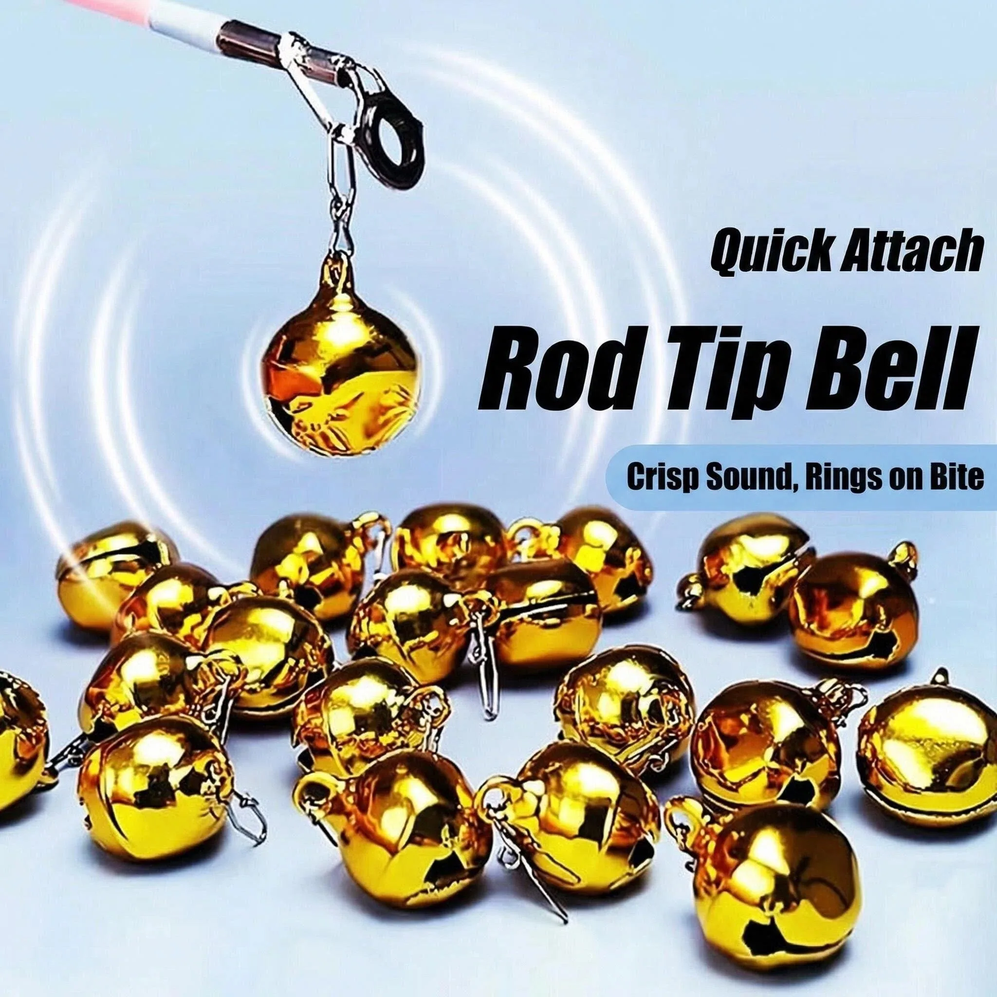 Campana de pesca con clip y luz – Alarma automática acero inoxidable - imagen 5