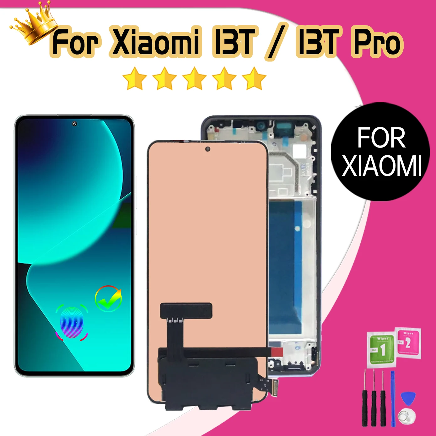 100% Tested 6.67''Screen for Xiaomi 13T LCD 2306EPN60G Display Touch For mi 13t Pro 23078PND5G LCD with Frame Digitizer Assembly