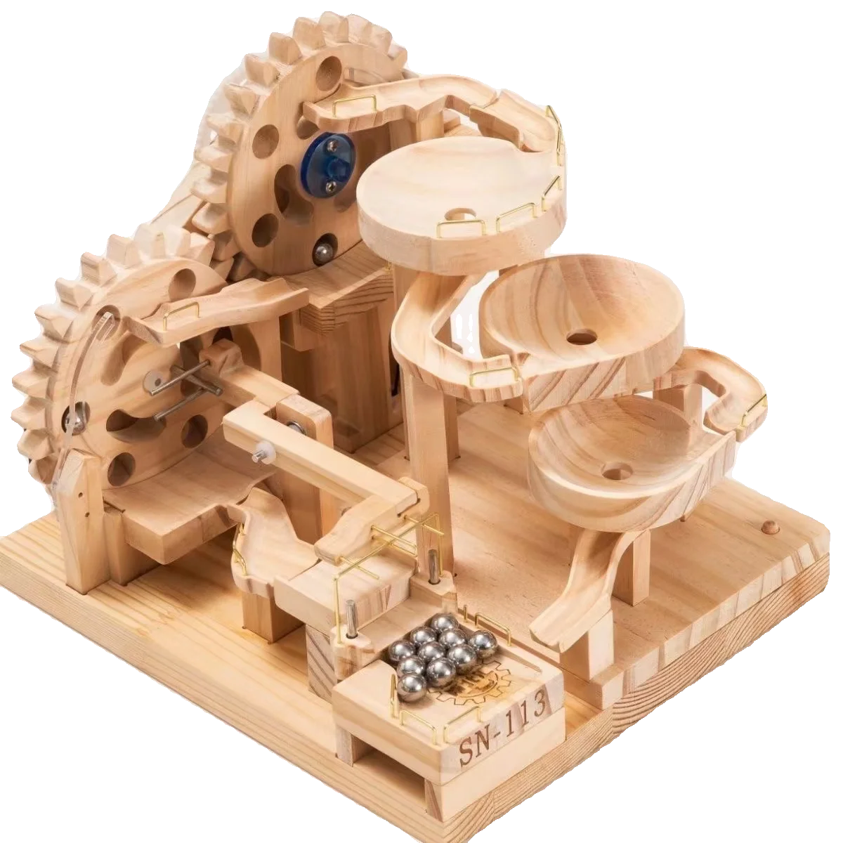 Puzzle Assembly Model Difficult Wooden Mechanical Ball Building Block DIY Handmade Toys for Boys and Girls Birthday Gift