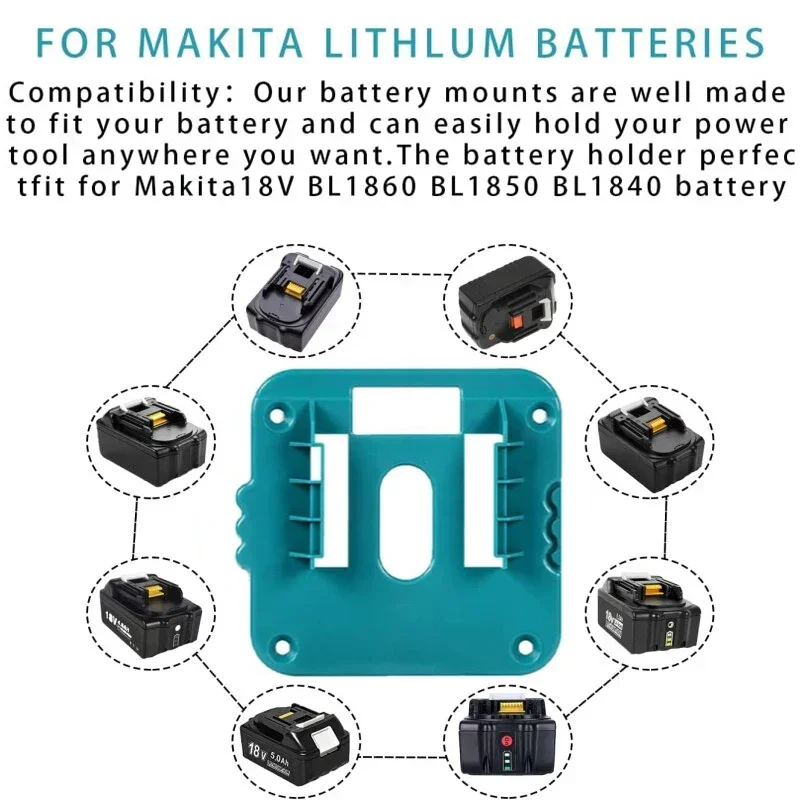for Makita/Dewal/Milwaukee 18V Li-ion Battery Wall Mount Battery Bracket Fixing Battery Storage Holder for Warehouse Factory