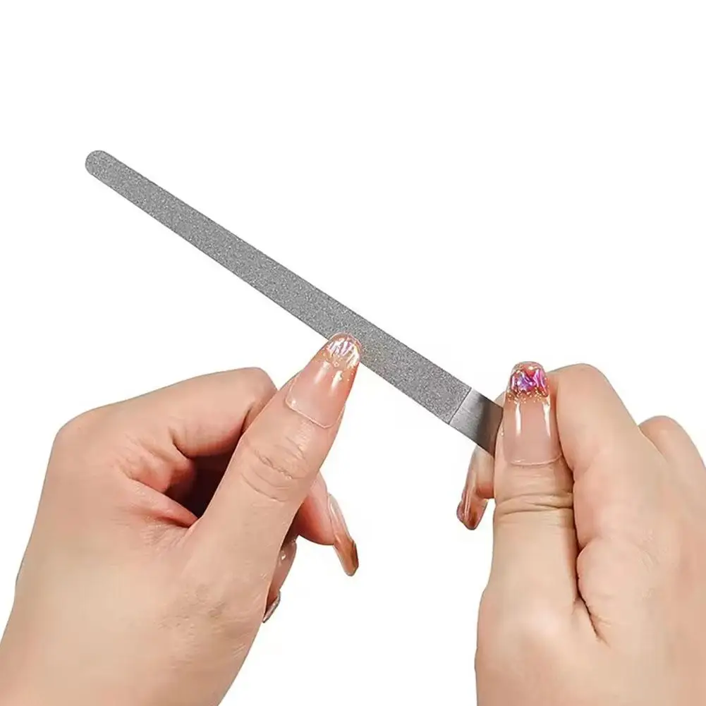 Nail File Stainless Steel Double Side Nail File Buffer Metal File Fingernails Toenails Manicure Files for Salon and Home