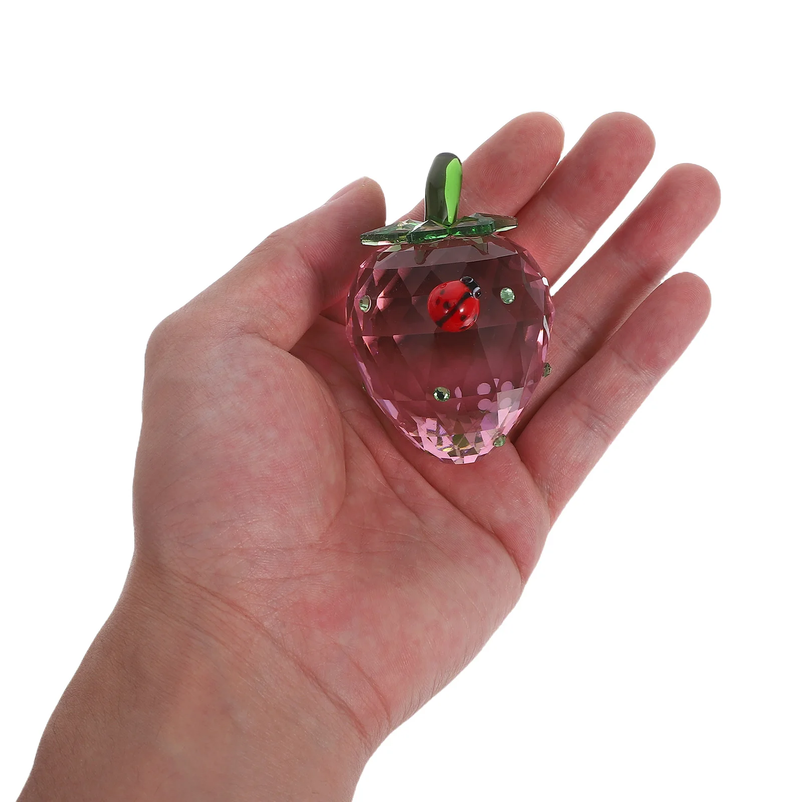 

Crystal Strawberry Decorative Piece Realistic Fake Fruit Mini Tabletop Ornament Unique Home Office Decor Cute Figurine