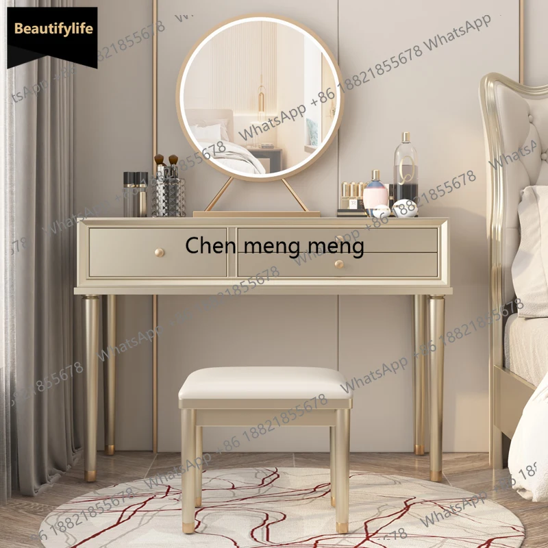 

D80 Hidden Wooden Makeup Vanity Desk Huge Storage Mirror Europa Makeup Vanity Desk Cheap Vintage Kaptafel Master Bedroom Furnitu