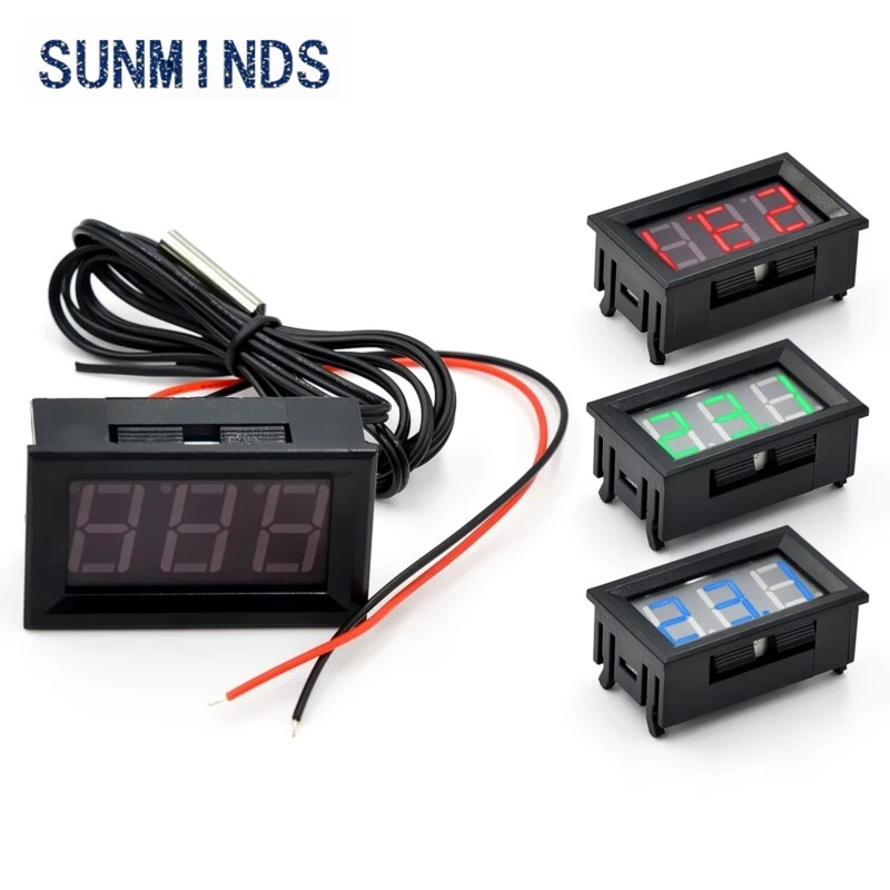 12V Electronic Digital Thermometer LED Display Thermometer Meter Detector Sensor Thermocouple Temp Sensor Tester