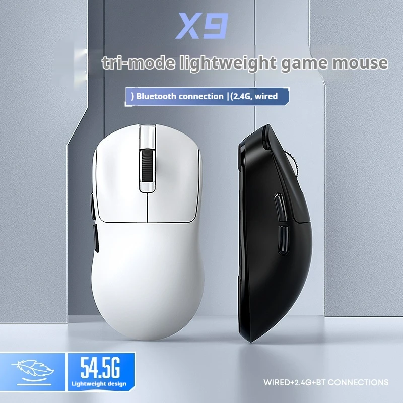 T-Wolf X9 Tri-Mode Bluetooth Wireless Mouse E-Sports Chip Six Dpi Custom Macro Drive High-Capacity Lightweight Game Office