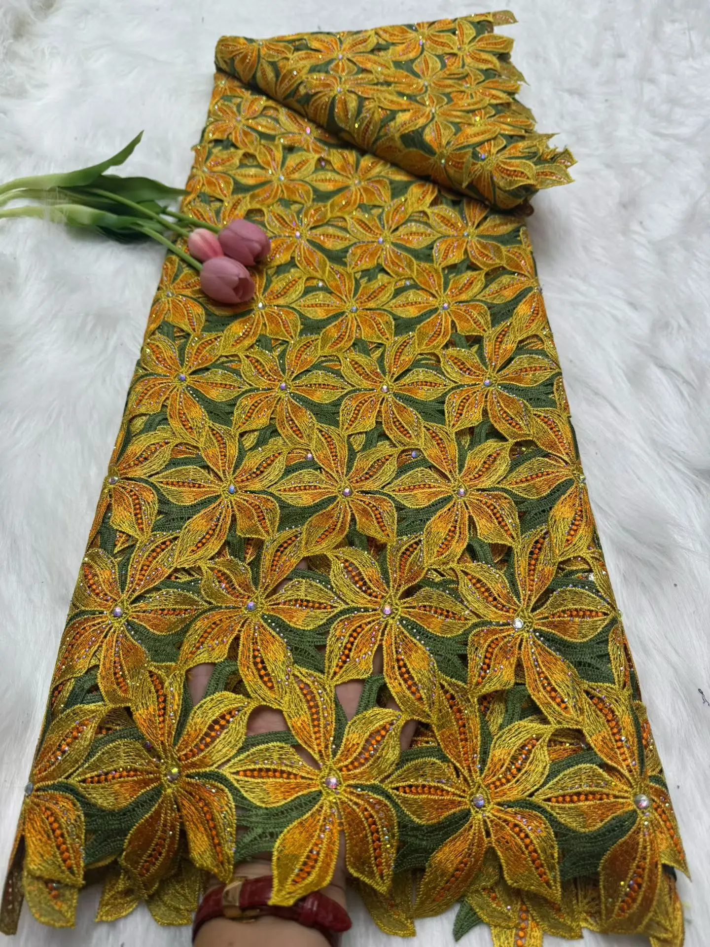 

Newest Unique Guipure Lace Soft Embroidery African Cord Fabric Nigerian Blue Lace Garment Cloth Skin Friendly Top Quality H100-1