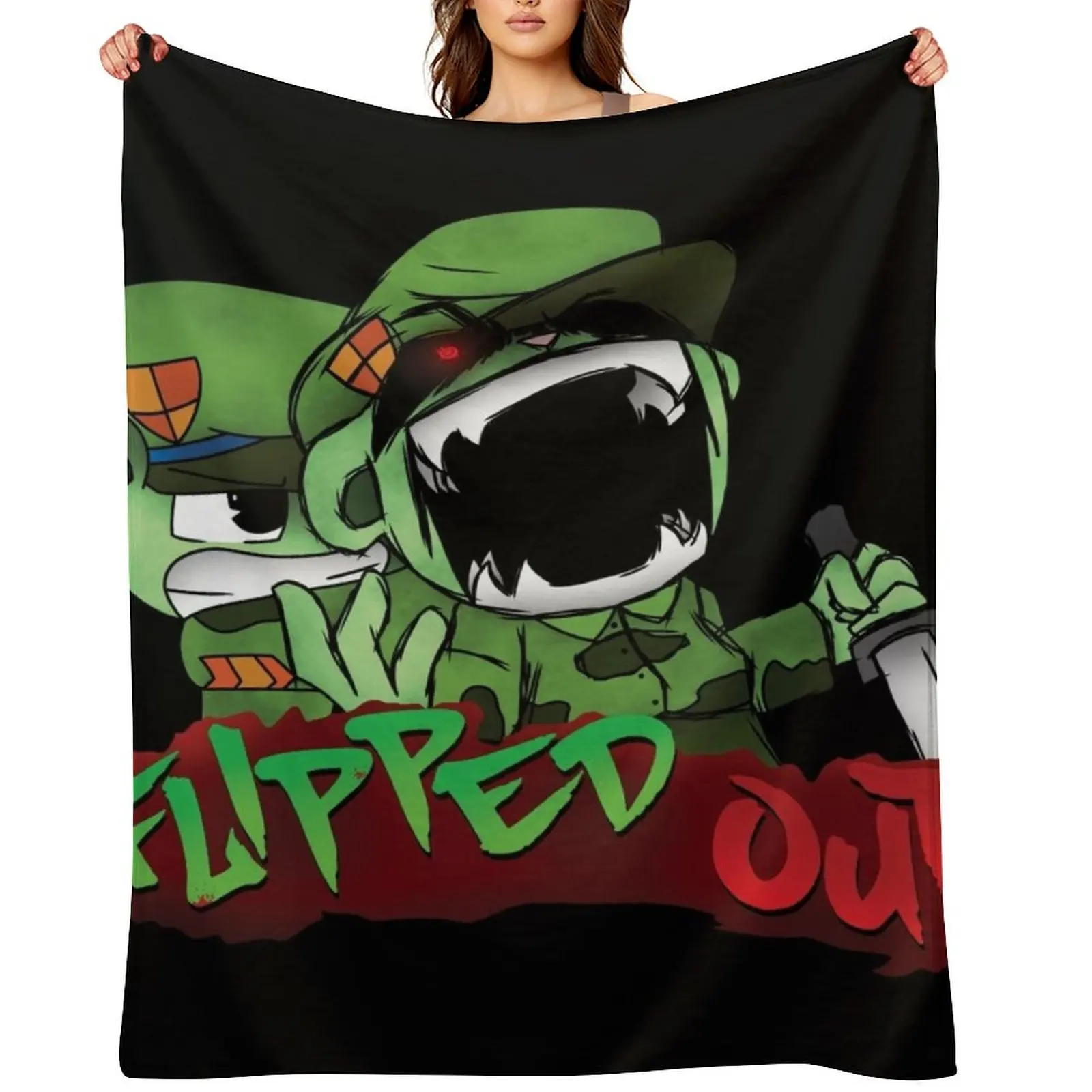 

fnf htf flippy vs fliqpy graffiti Throw Blanket christmas gifts Quilt Designers halloween Blankets