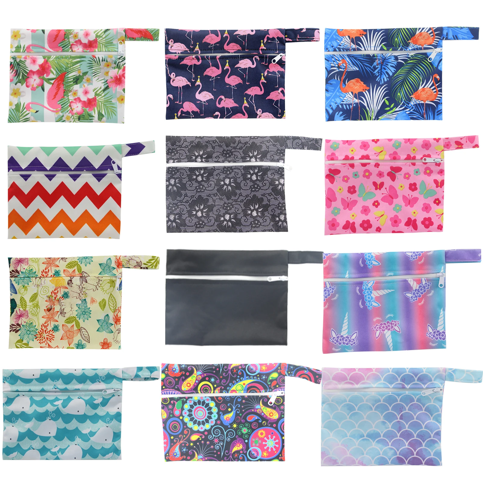 1pc Multi-functional Size 14*18 Wet Bag Reusable bag for Mama Cloth Pads Menstrual Pad Washable Sanitary Pads Bags 7 Colors