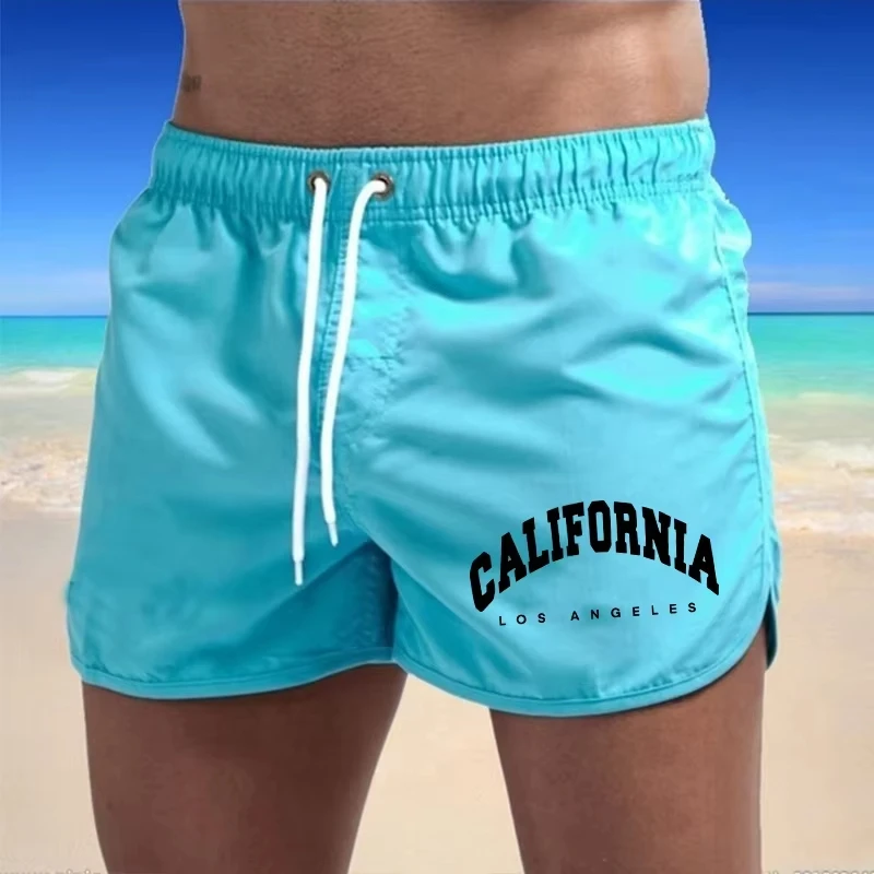 

Новые мужские пляжные шорты 2026 года с принтом, повседневные, быстросохнущие, для серфинга, плавания, активного отдыха, бега, летние спортивные шорты