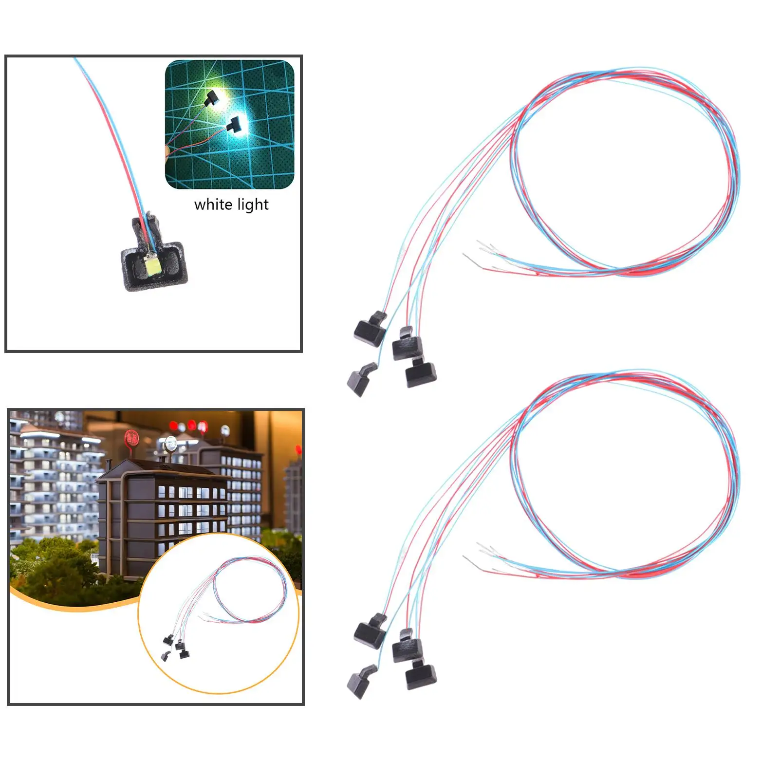 4 Pieces Miniature Pillar Light Simulation Post Light Accessories Decoration Crafting Outdoor Lighting Model for Dioramas