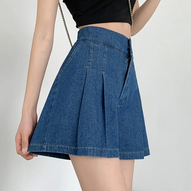 High Waist Casual Denim Shorts Women New Arrival 2024 Summer Korean Style Solid Color Basics Female Short Jeans W1712