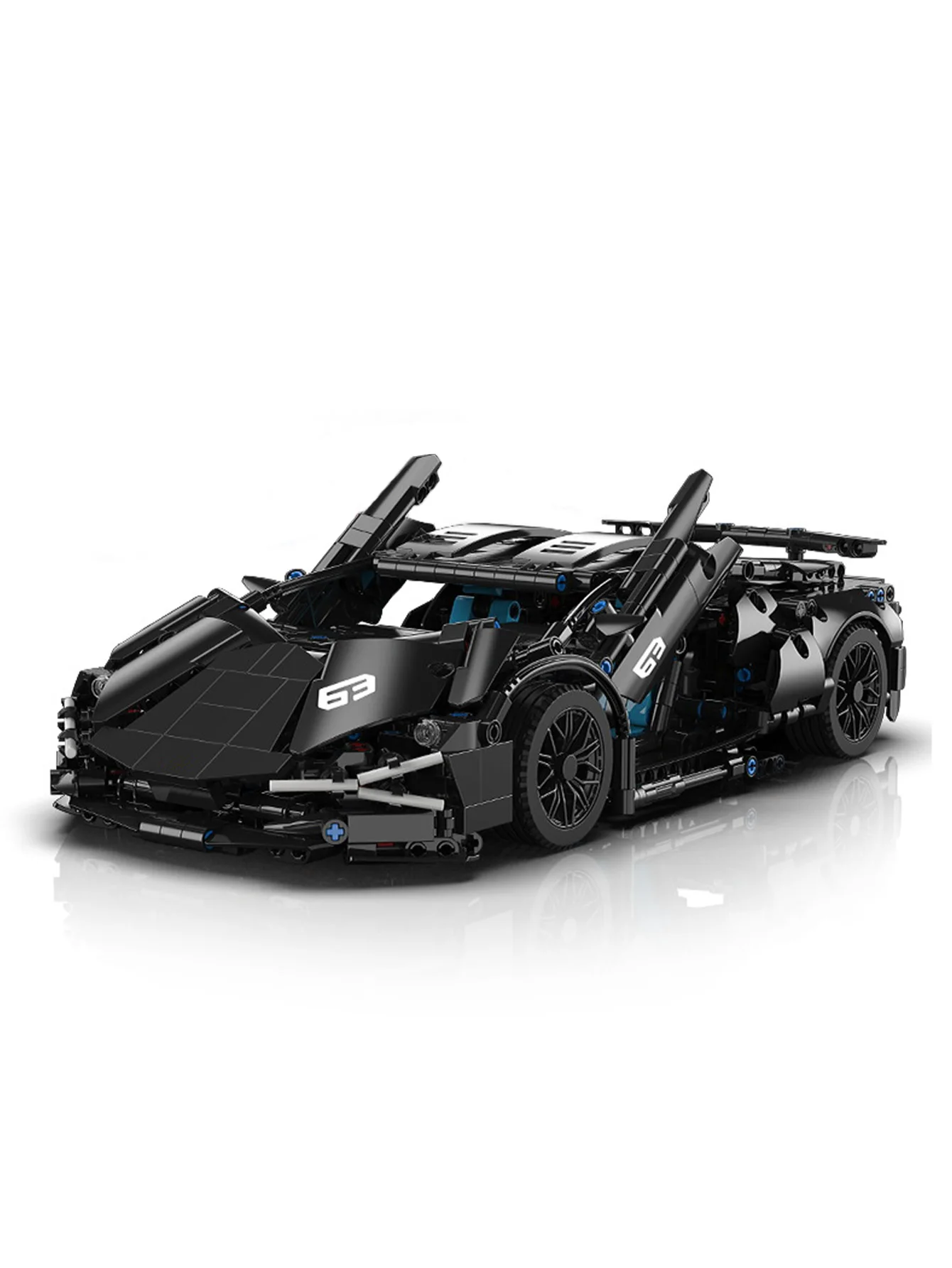 1280+PCS Technical Racing Sport Car Model Building Blocks DIY Cool Car Brick Puzzle Toys Black Car Festival Gift Christmas Gift